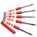Custom Logo Luxury Liquid Sakura Handle 3D Acrylic Nail Brush Professional 100% Pure Kolinsky Crimped 3D Painting Nail Art Brush