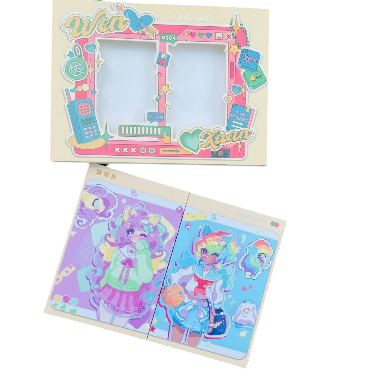 68 Color Eye Shadow Factory Direct Card Captor Sakura Pattern Custom Waterproof High Pigment Pearlescent Matte Large Sequin Gift