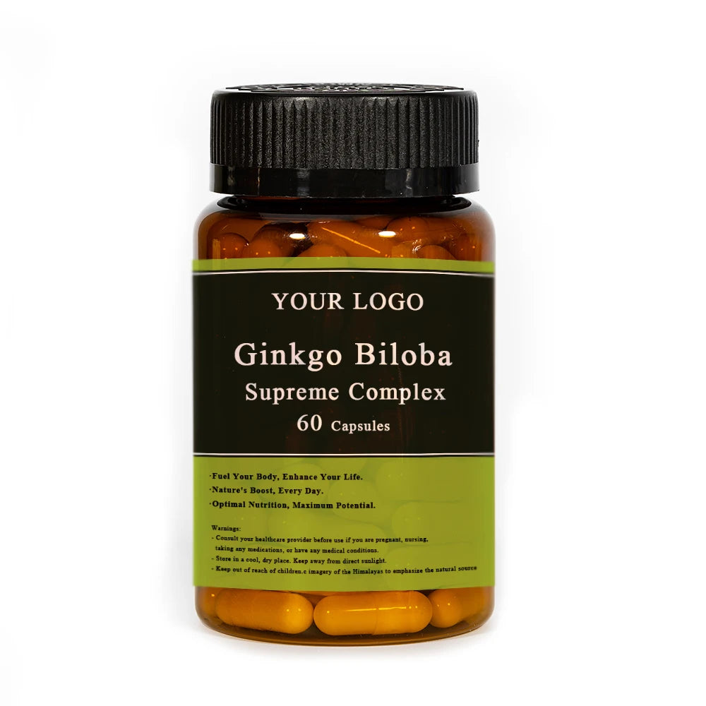 COA Certified Natural Ginkgo Biloba Capsules Herbal Wellness Custom Mixtures Private Brand ODM OEM KOSHER USDA Certified