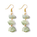 Wholesale Natural Irregular Raw Stone Long Earrings Handmade Crystal Stone Earrings for Women Reiki Healing Jewelry Gift