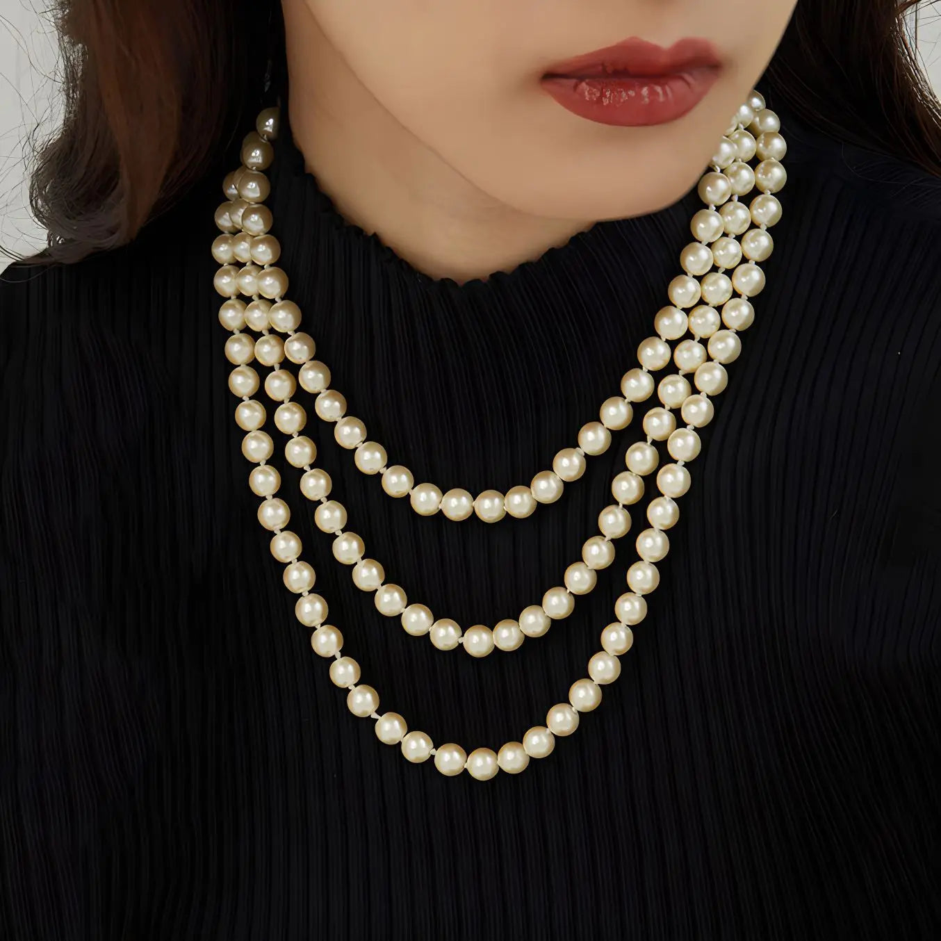 Fashionable Retro Long Pearl Sweater Chain 2024 New Layered Pearl Necklace  Fine Jewelry Necklaces