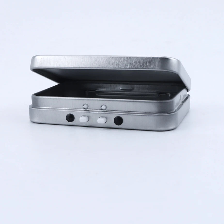 80*57*15mm Childproof Customize Herb Storage Mini Hinged Top Tinplated Tin Box Container