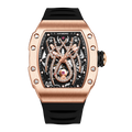 HANBORO Men's Automatic Mechanical Watch Spider Series Aperture Diamond Craft Personalized Simple Fashion Square Rubber Glass