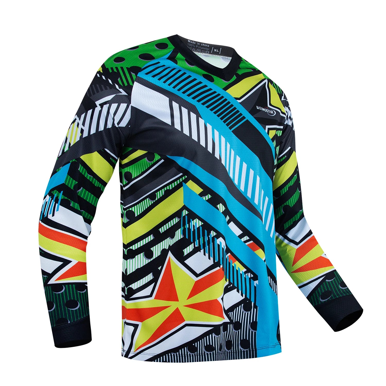 Men's Adult Breathable Quick Dry Windproof Long Sleeve Cycling Jersey for Downhill Motocross Mountain Biking
