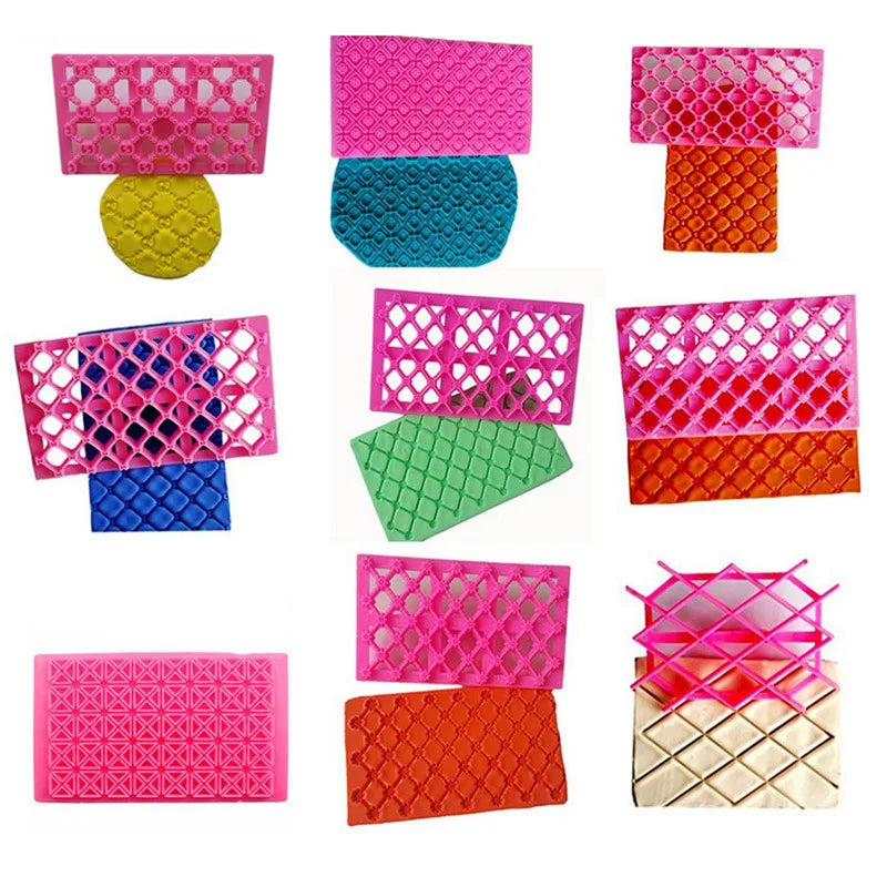 HY Geometric Embossing Biscuit Cutter Pastry Cake Mold Fondant Cookie Cake Decoration Tools