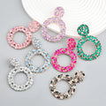Fashion Alloy Inlaid Diamond Earrings Exaggerated Trend Multi-layer Circle Drop Earrings Wholesale for Women