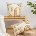 Amity Modern Simple Boho Bohemian Tufted Cotton Canvas Throw Pillow Case Decorative Cushion Cover for Home Decor Sofa