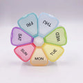 Flower Shape Large Weekly Pill Organizer XL 7 Day Portable Plastic BPA Free Pill Box Case