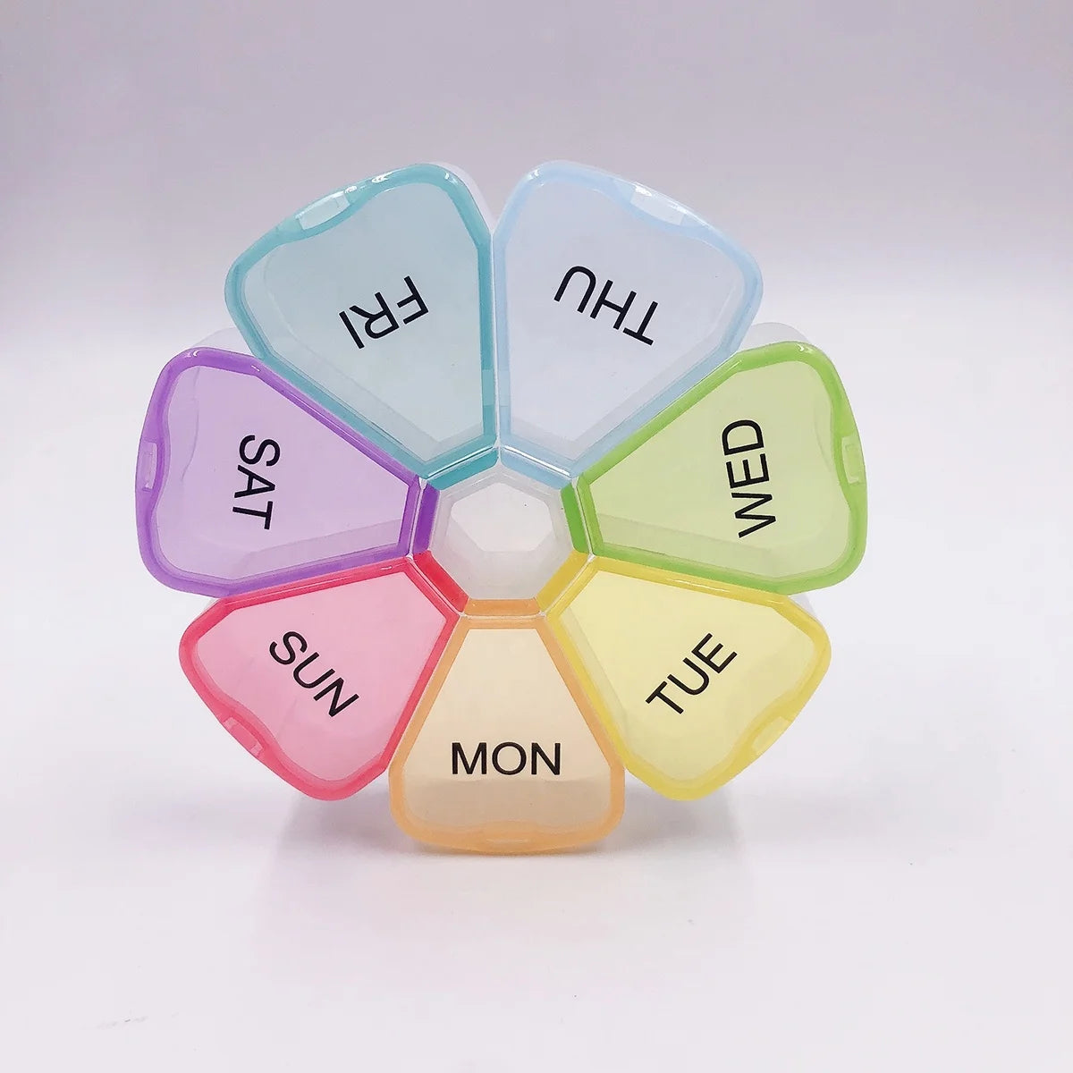 Flower Shape Large Weekly Pill Organizer XL 7 Day Portable Plastic BPA Free Pill Box Case