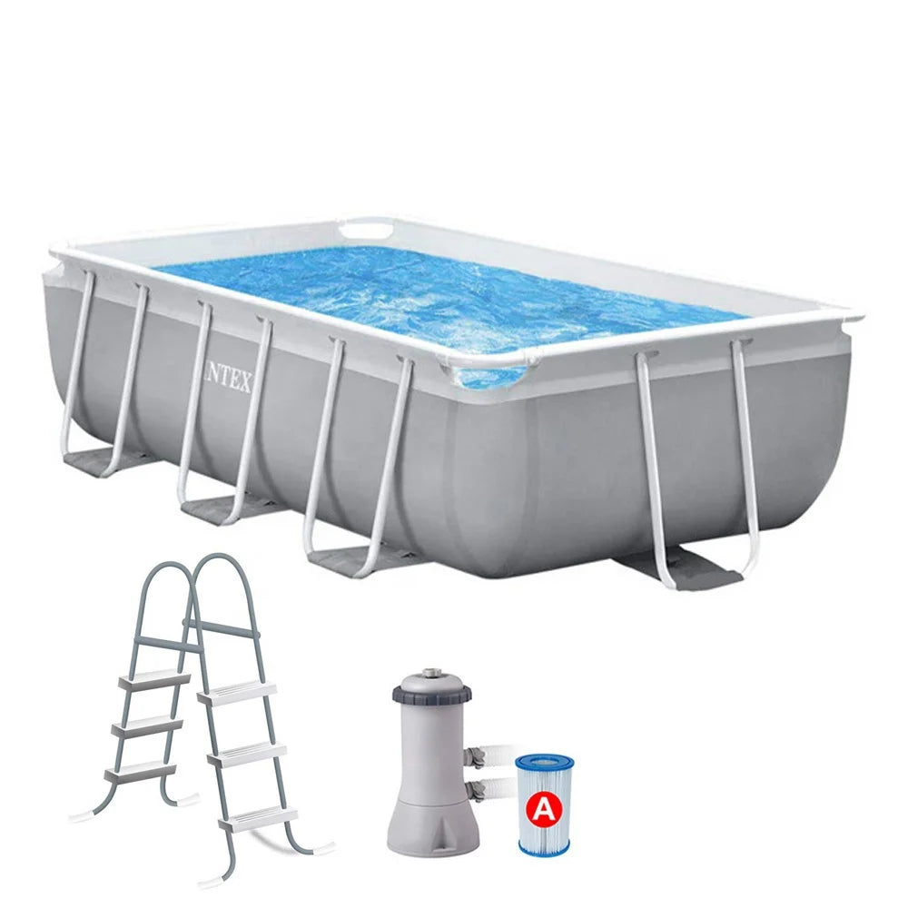 Intex 26784 Adult 3M Metal Frame Plastic Swimming Pool Outdoor with Filter Pump and Ladder