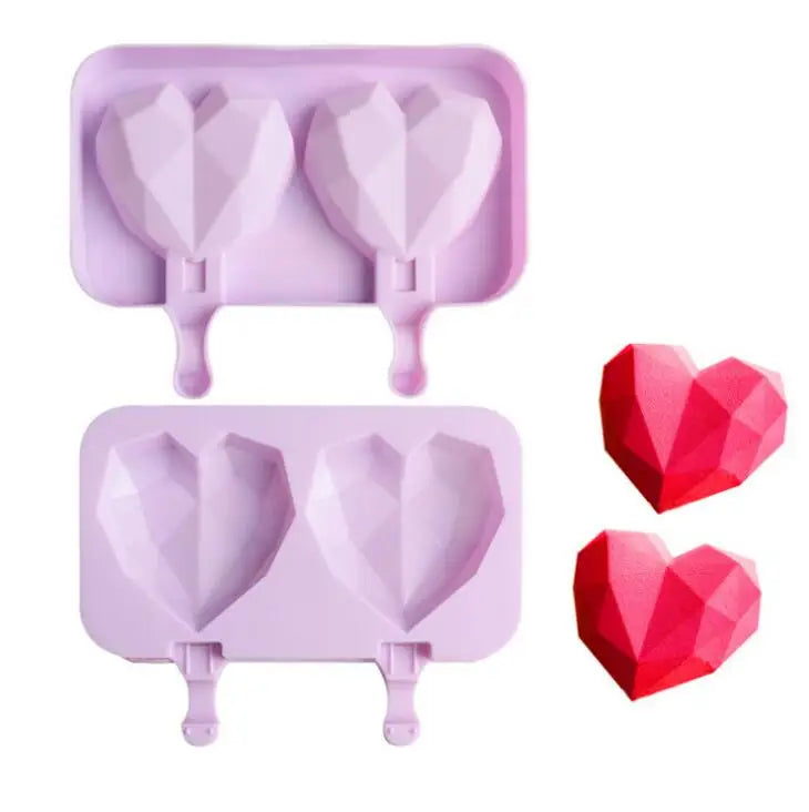 HY Silicone Diamond Love Popsicle Mold