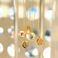 Hot Sale Beautiful Handmade Enameled Shark Snake Pattern Coin Pendant No Fade Stainless Steel Oil Drip Flower Necklace