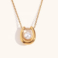 Dingran New Arrival Imitation Pearl Pendant Necklace Waterproof Stainless Steel Fashion Jewelry