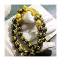 Good Luck Wealth Jewelry Black Stone Beads 24k PiXiu Charm Bracelet Six Words Feng Shui Prosperity Obsidian Pixiu Bracelet