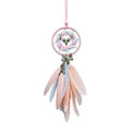 New Design Boho Handmade Car Charm Feather Iron Ring Rearview Mirror Hanging Decoration Art Car Interior Accessory