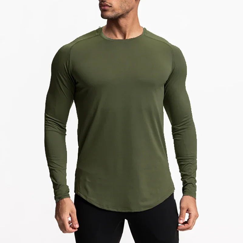 Compression Shirt Quick Dry Running T-shirt Men Long Sleeve Sport Tops Male Gym Clothing Fitness Bodybuilding Workout Tops