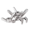 M3 Thread Long Ear Butterfly Screw Cap 304 Stainless Steel with Horn Nut & Ingot Nut M6-24 Hand-Tightened Galvanized Finish