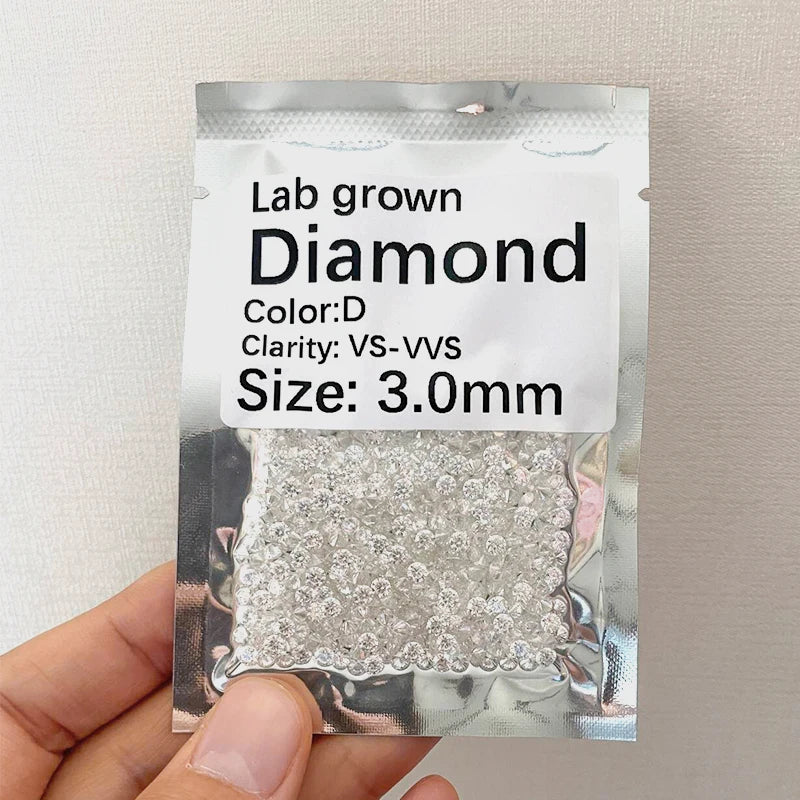 Starsgem 0.1 Carat Synthetic Diamante Round Shape Lab Grown Diamant Stones HPHT CVD Loose Diamonds