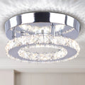 Modern Crystal Chandelier Ceiling Light for Home Bedroom Switch Control LED Fixtures Stainless Steel Base Square for Living Room