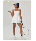 Women Tennis Dresses Jumpsuit Tennis Fitness Dress Skirt Sportswear Tennis Golf Fitness Yoga Workout Clothing Sets Outfits Skirt