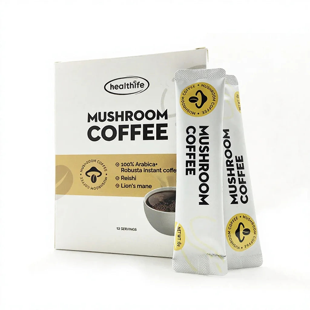 Healthife Private Label Instant Chaga Reishi and Lions Mane Mushroom Coffee