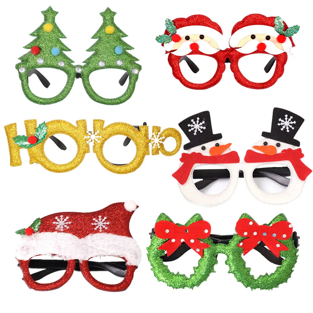 Wholesale Christmas Decorations Snowman Antlers Christmas Glasses Christmas Ornaments Adult Children's Toys
