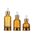 Hot Sale Luxury 15ml 30ml 40ml Golden Glass Bottles with  Dropper and Cap