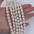 Wholesale Hot Sale 8-9mm Natural Rice Shaped Freshwater Pearl for Jewelry Making 18cm