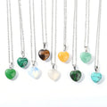 Infinity Love Heart Shape Multi Color Agate Pine Natural Stone Pendant Necklace