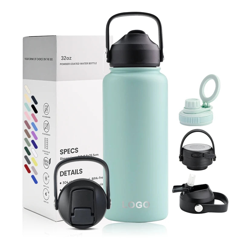 Customized logo Multi Size 32oz Stainless Steel Vacuum Flask Sport Gym Double Insulated Stainless Steel Bottle