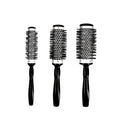 Sustainable Nano Thermic Ceramic Round Hair Brush Ionic Curling Detangling Nylon Bristle Black Salon Use for Curly Hair
