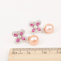 E060659 S925 Pearl Earring 925 Sterling Silver DIY 7-8mm Natural Freshwater Pearl Stud Earring for Women