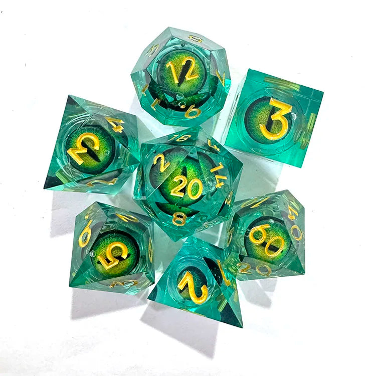 Wholesale Polyhedral Dragon Eye Dice Resin Sharp Edges and Transparency