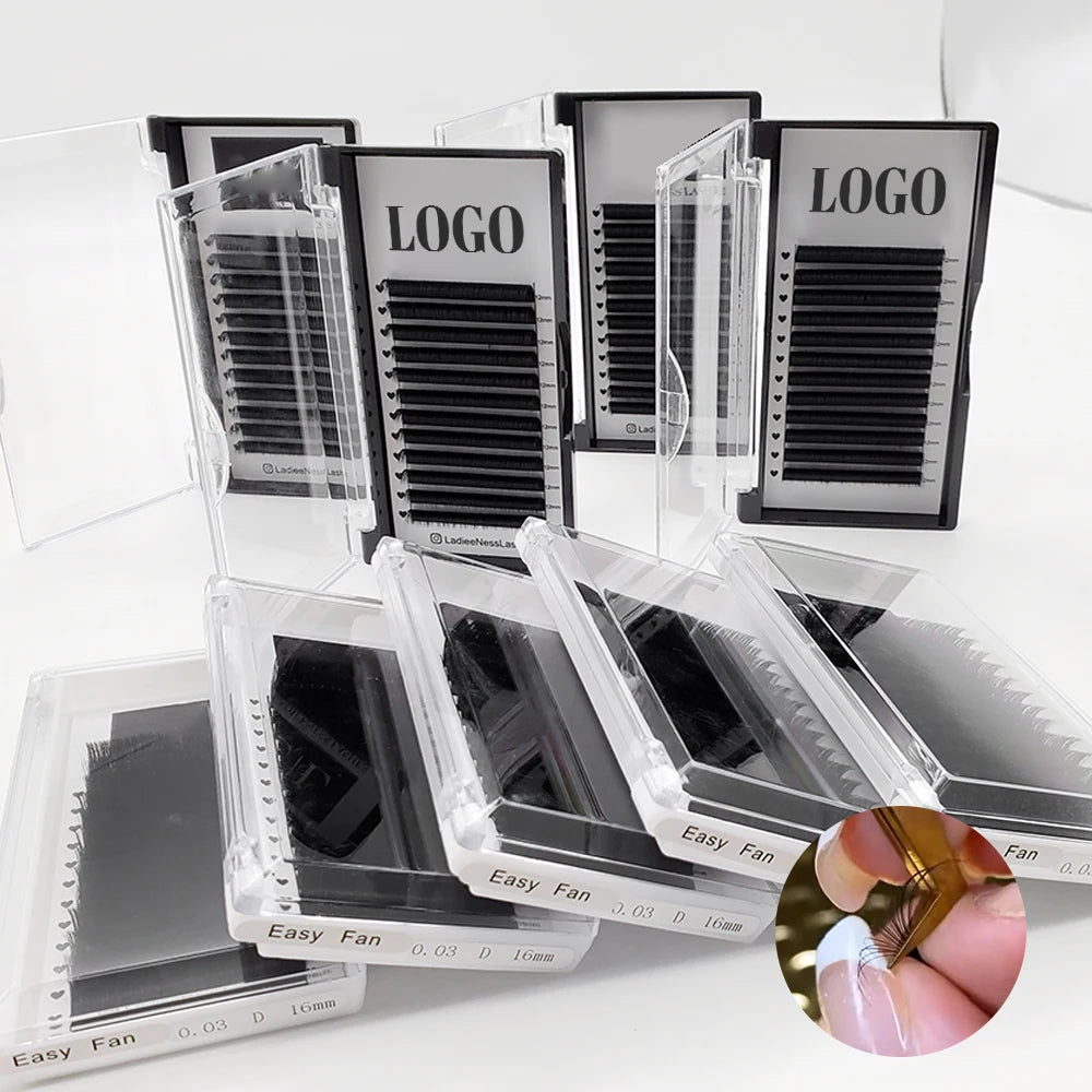 Hand Made Eyelash Extension Supplies Private Label Silk Material Eye Lash Extensions Cashmere Lash Extensions Trays