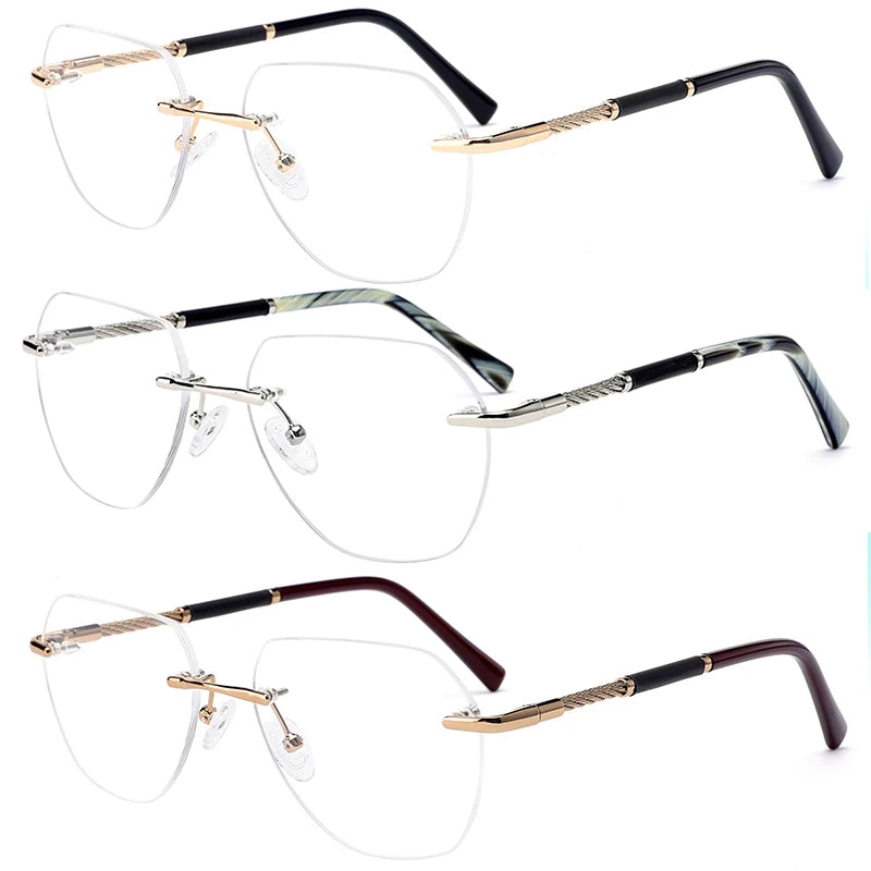 Rimless Metal Prescription 2023 Newest Optical Frames Women Men Glasses Frame Fashion Optical Eyeglasses