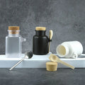 Stocks Empty Cosmetic Packaging Round/Square Body Scrub 100ml 200ml 300ml 500ml Abs Plastic Bath Salt Bottle With Cork Wooden Sp