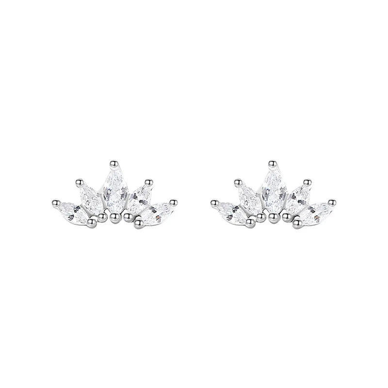 925 Sterling Silver Geometric Oval CZ Zircon Stud Earrings for Women Engagement Jewelry Wholesale