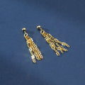 Fashion Jewelry 925 Sterling Silver Dangling Earring Sparkling Lip Shape Chain Tassels Gold Plated Stud Earrings for Women