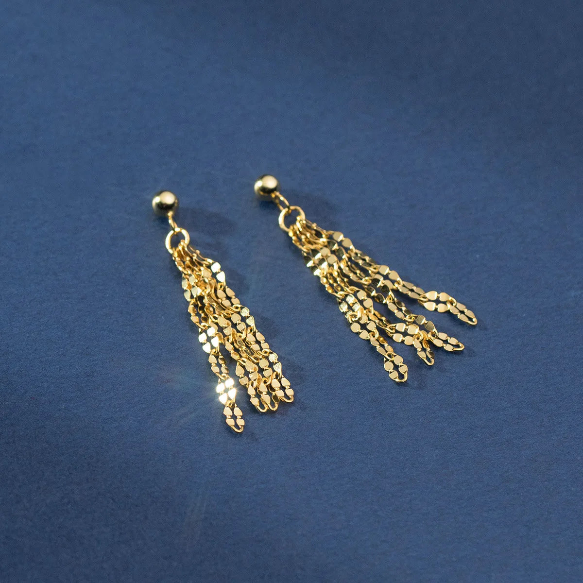 Fashion Jewelry 925 Sterling Silver Dangling Earring Sparkling Lip Shape Chain Tassels Gold Plated Stud Earrings for Women