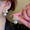 2025 Needle Fashion Personalized Full Diamond Zircon Flower  Full Zircon Sparkling Earrings for Women  for Women Gift
