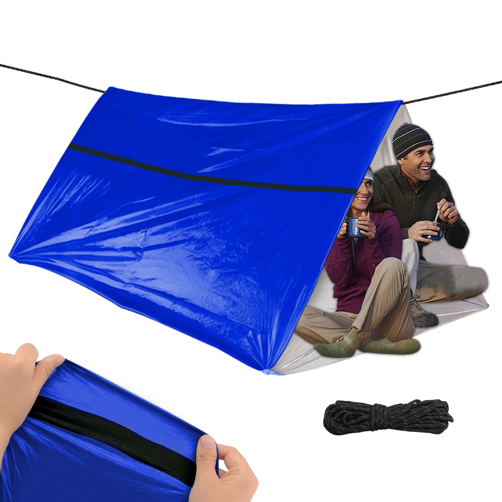 The Survival Four-piece Set: First Aid Tent Sleeping Bag Raincoat First Aid Blanket Suitable for Outdoor Camping Hiking
