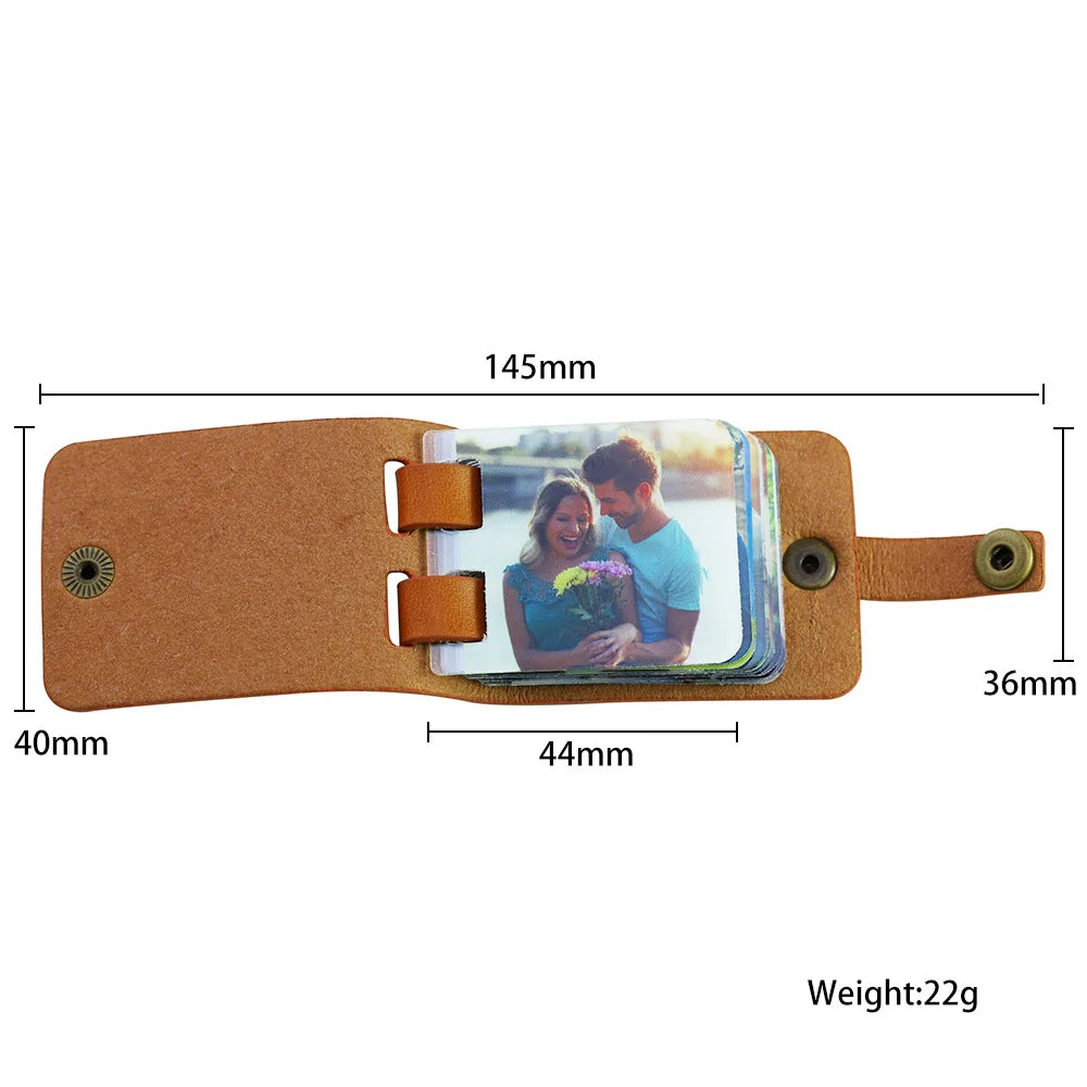 Hot Sale Diy Genuine Leather Photo Album Personalized Custom Creative Valentine's Day Romantic Gift Leather Mini Photo Album