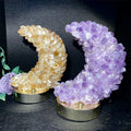 Wholesale Natural Crystals USB Amethyst Citrine Bedroom Moon Lamp for Meditation Home Ornaments