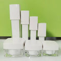 15ml 30ml 100ml 120ml White square Pump Airless 30ml Acrylic White Matte Packaging Bottle in Stock