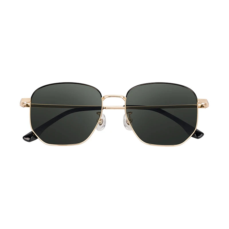 Luxury Vintage Gold Polarized Irregular Rectangle Metal Frame Unisex Sunglasses