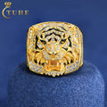GRA Certificate Men Special Design Enamel Plated 925 Sterling Silver VVS Moissanite Diamond Iced Out 3d Tiger Ring