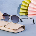 QSKY Good Quality Street Shoot Metal Frame UV400 Protection Shades Polygonal Round Men Women Outdoor Small Square Sunglasses