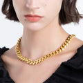 Punk Style High Quality 18K PVD Gold Plated 316L Stainless Steel Jewelry Big Thick Chain Hip Hop for Women Necklace P203187