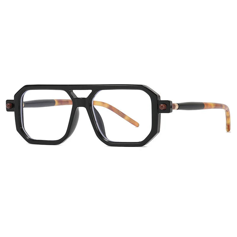 Men's Retro Optical Frame Eyeglasses Fashion Square AC Lens Material Solid Pattern Anti-Blue Wholesale