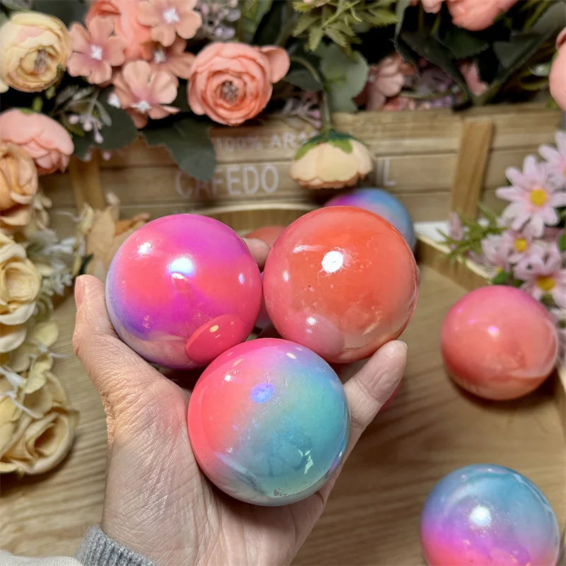 Wholesale Crystal Sphere Aura Jade Balls Colorful Gems Aura Sphere for Sale
